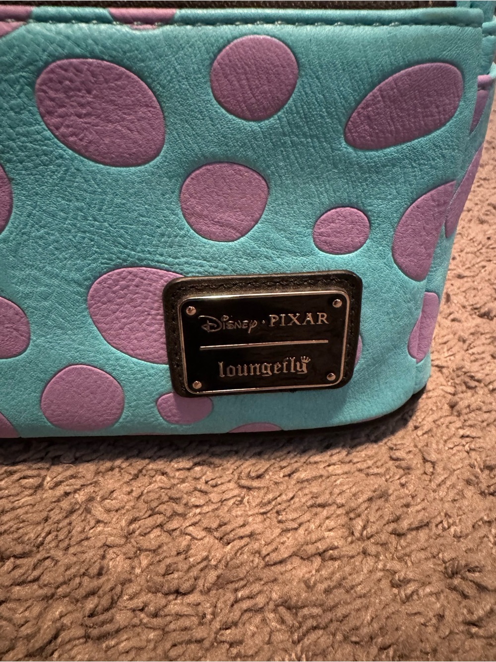 NWT Loungefly Disney Pixar Sulley Mini Backpack - Teal & Purple - Picture 2 of 8